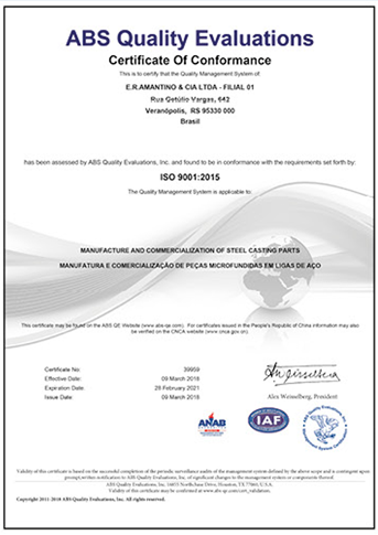 Certificado ISO 9001:2015